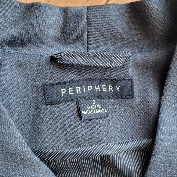 NWT Periphery Gray Blazer Modern Style Soft Wool Stretch 2 Fitted - Picture 4 of 16
